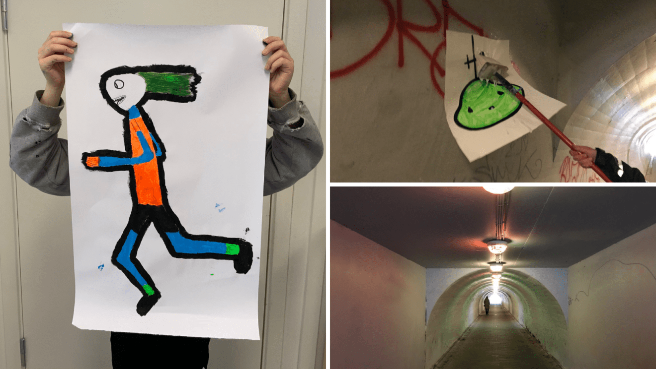 Skolebørn giver nyt liv til gangtunnel